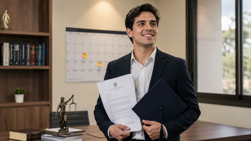 Estudante organiza os documentos para a antecipação de colação de grau por decisão judicial